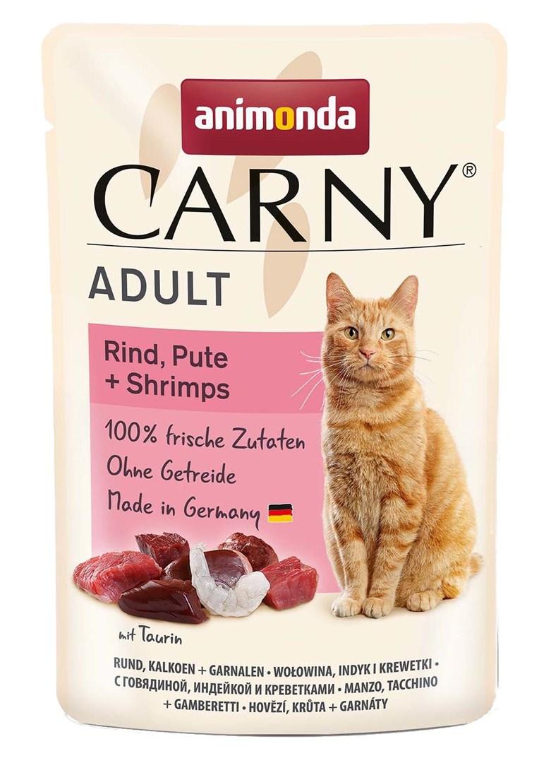 Vådfoder til kat – Animonda Carny Adult okse, kalkun og rejer 85 g billede