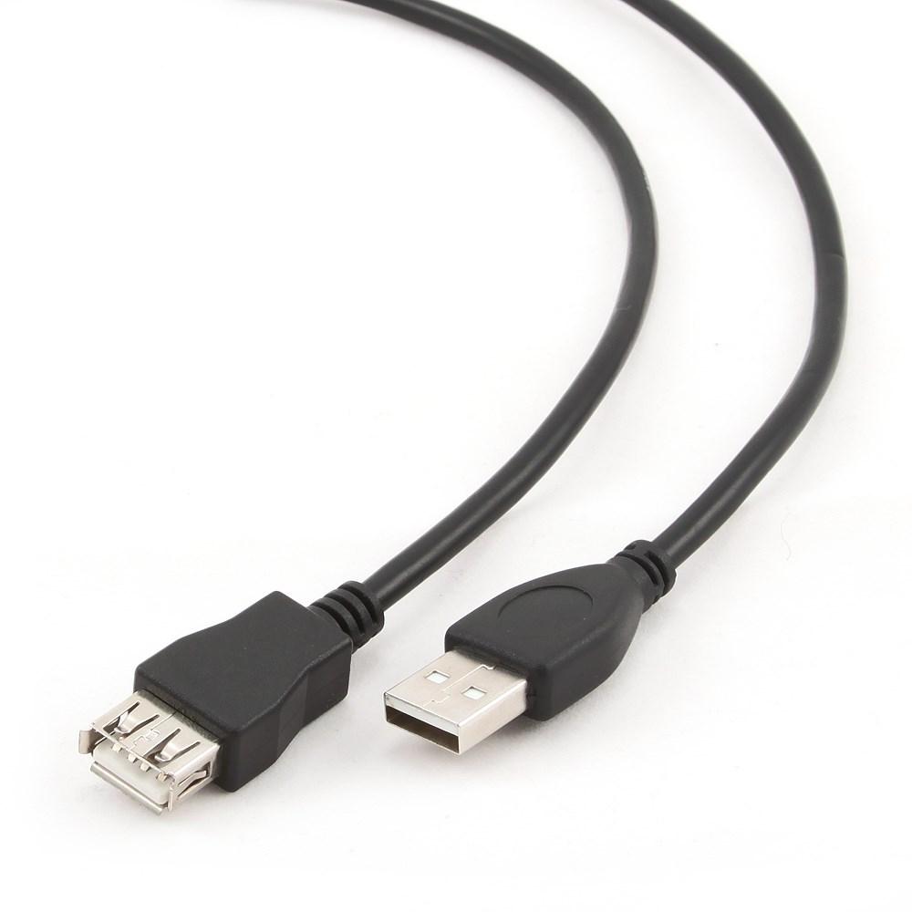 USB forlænger kabel 3 m – Gembird USB 2.0 A han/USB A hun, sort billede
