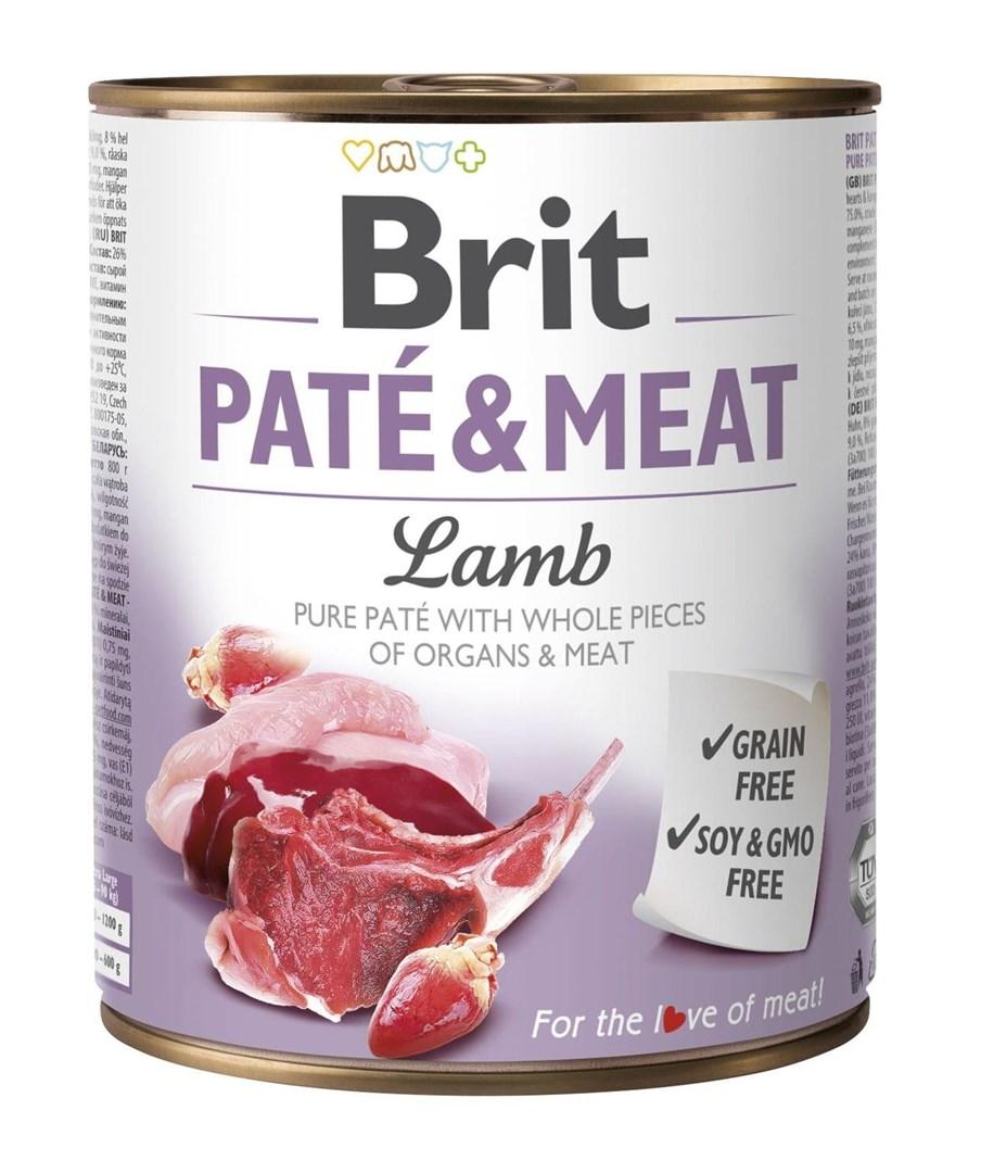 Hundefoder vådfoder Brit Paté & Meat – lam, 800 g billede