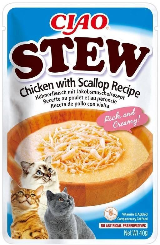 Kattesnacks INABA Ciao Stew – Kylling & Kammusling 40 g billede