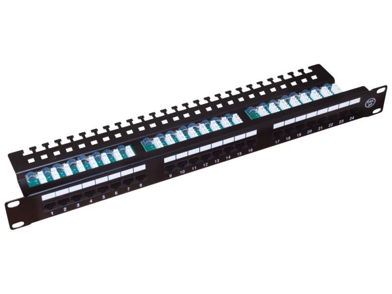 Patchpanel 1U 24-porte Cat5e – A-LAN PK013 billede