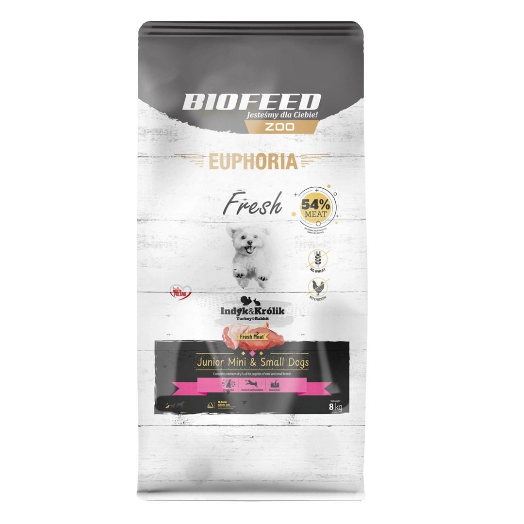 Hundefoder tørfoder BIOFEED Euphoria Fresh Junior Mini & Small – kalkun med kanin, 8 kg billede