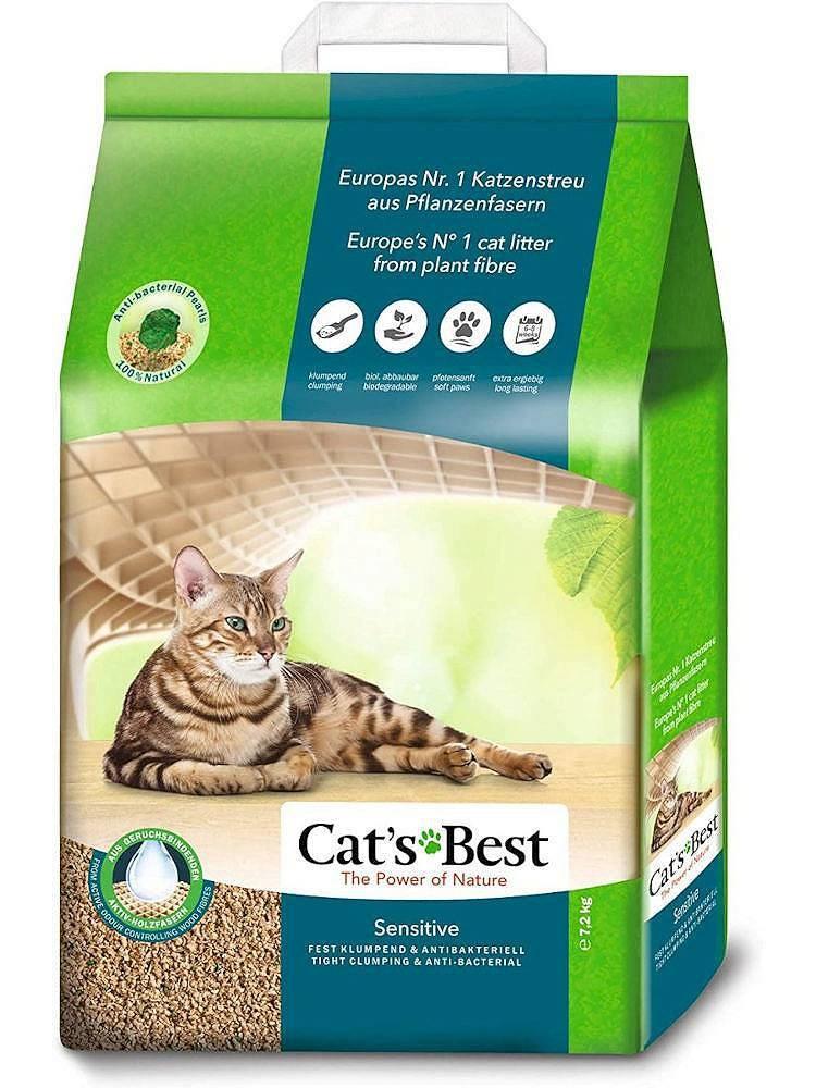 Kattegrus - Cat’s Best Sensitive træfibre, 20 l billede