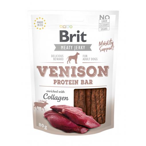 Hundegodbidder Brit Meaty Jerky Venison Protein Bar – 200 g billede