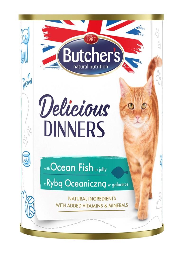 Vådfoder til kat – Butcher’s Delicious Dinners Ocean Fish i gelé, 400 g billede