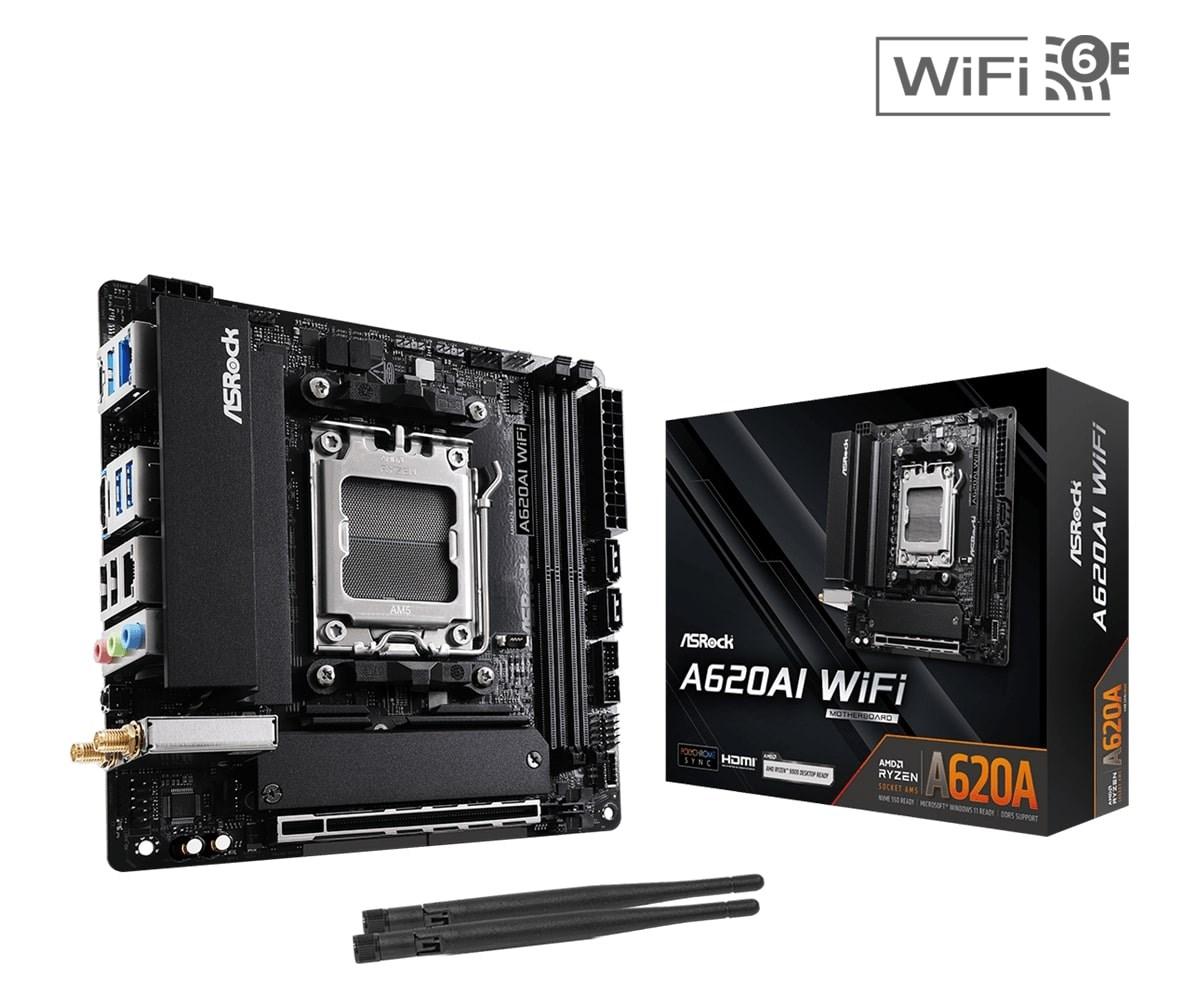 Bundkort mini-ITX Asrock A620AI WiFi - AM5, DDR5, Wi‑Fi 6E