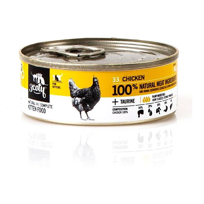 Vådfoder til kattekillinger 3coty Chicken – 80 g billede