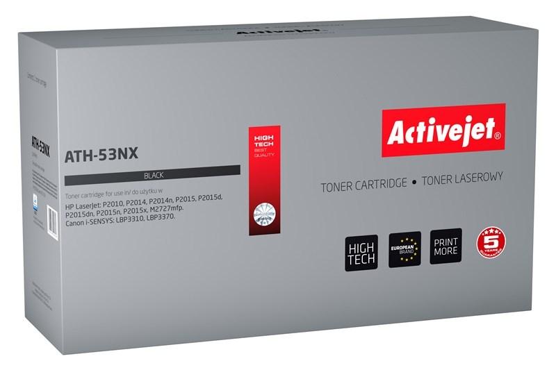 Tonerpatron sort – Activejet ATH-53NX (erstatning for HP 53X Q7553X / Canon CRG-715H, Supreme, 7.900 sider) billede