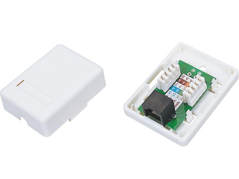 Netværksudtag RJ45 - Alantec GN001, hvid billede