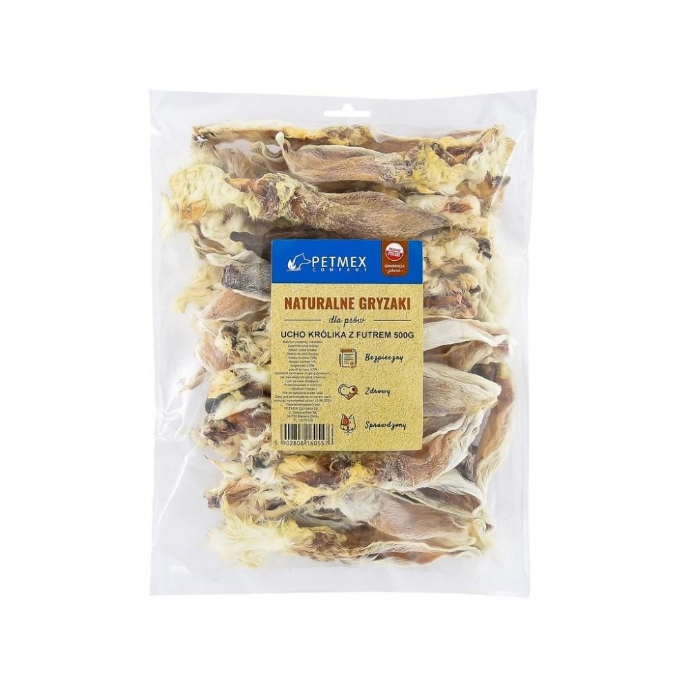 Hundegodbidder – PETMEX kaninøre med pels 500 g billede