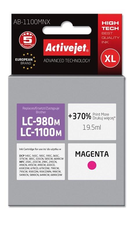 Blækpatron til Brother – Activejet magenta XL 19,5 ml (erstatter LC1100M/LC980M) billede