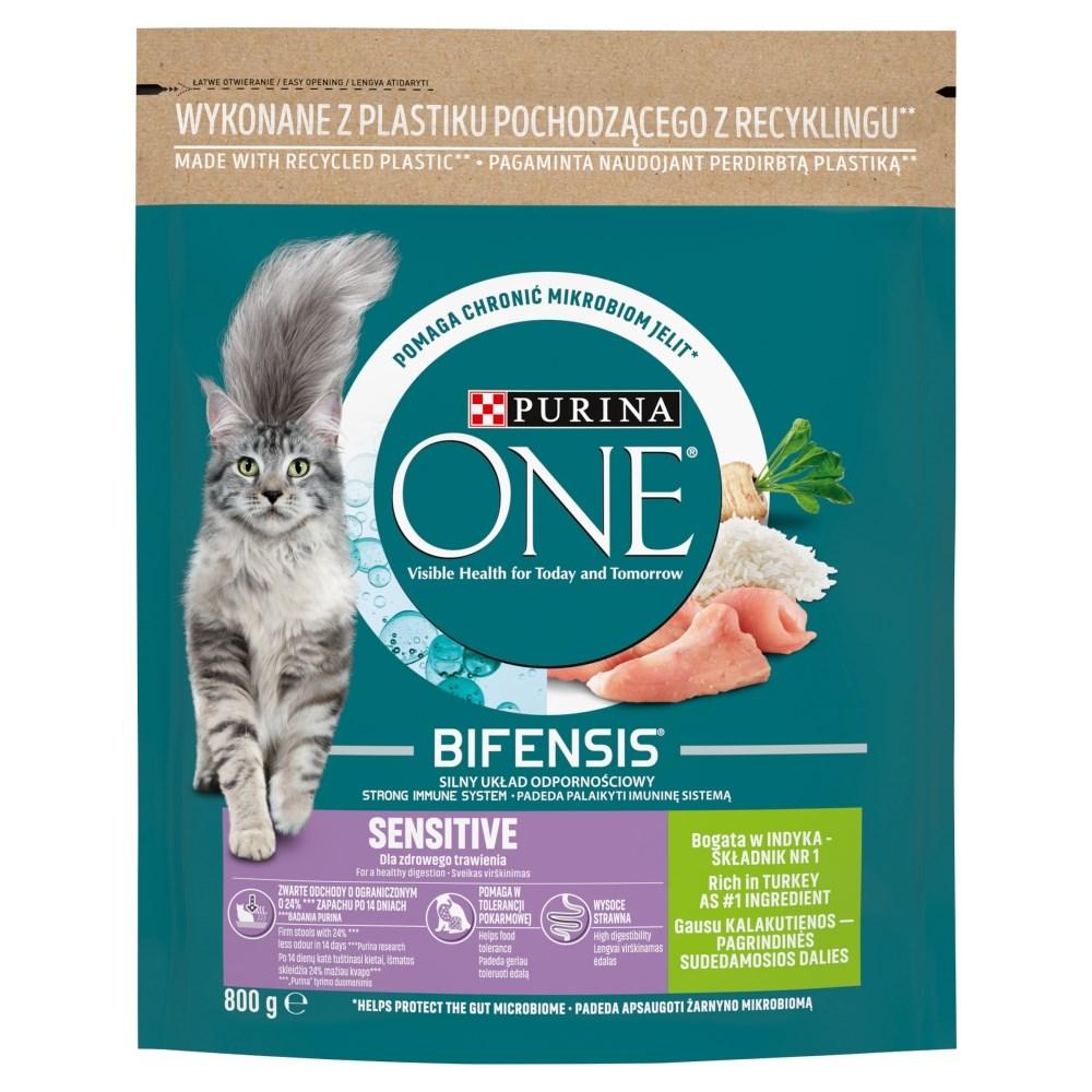Kattemad tørfoder Purina ONE Bifensis Sensitive, kalkun – 800 g billede