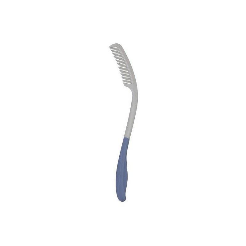 Kam med langt skaft SUNDO - ergonomisk, blå/hvid billede