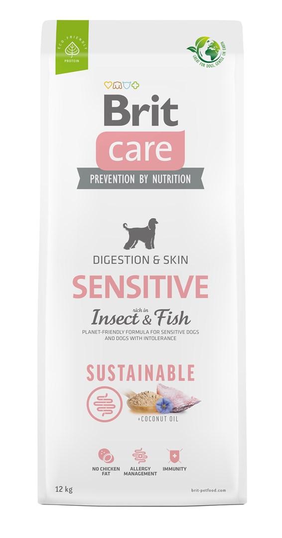 Hundefoder Brit Care Sustainable Sensitive Insect & Fish – tørfoder 12 kg billede