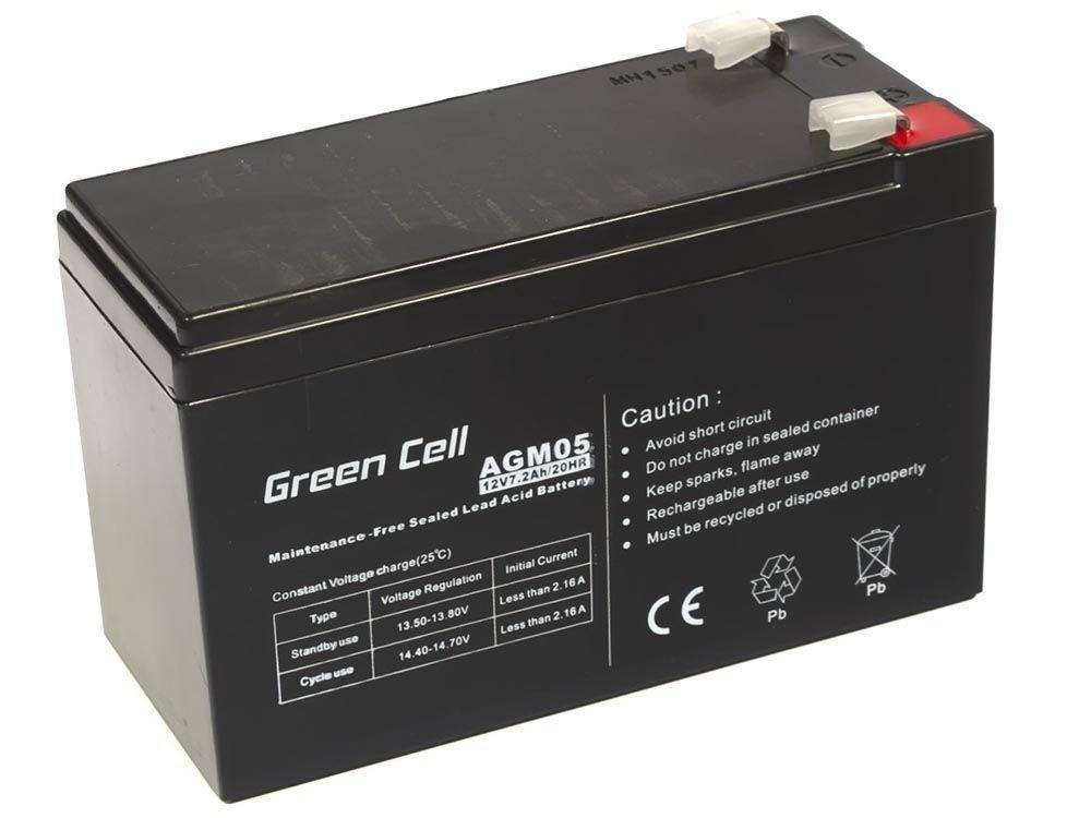 Batteri 12 V 7,2 Ah - Green Cell AGM05 VRLA (lukket blysyre) billede