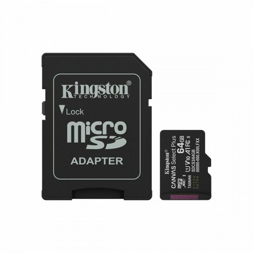 MicroSD-kort Kingston 64 GB med SD-adapter (Canvas Select Plus)