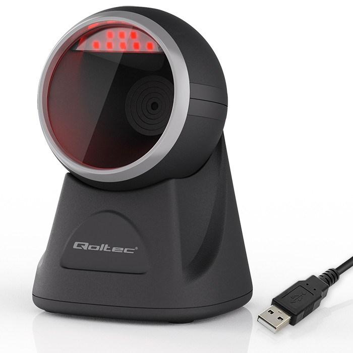 Stregkodescanner 2D bordmodel – Qoltec Desktop Precision Reader 1D/2D, USB billede