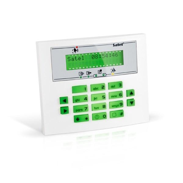 Alarm tastatur – Satel INT-KLCDS-GR til sikkerhedsanlæg, hvid billede