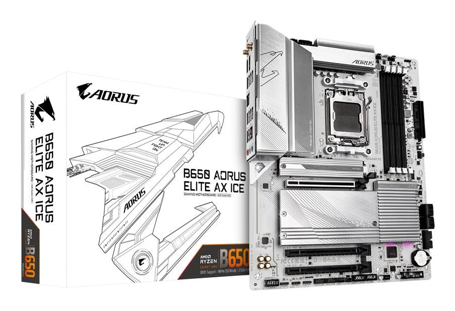GIGABYTE B650 AORUS ELITE AX ICE Bundkort - AMD B650 - AMD AM5 - DDR5 RAM - ATX