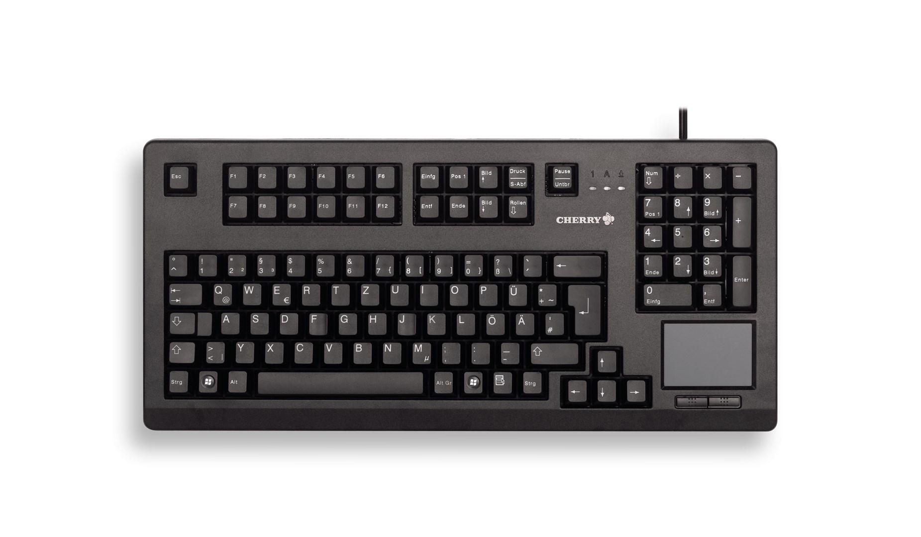 Tastatur med touchpad Cherry TouchBoard G80-11900, USB, QWERTZ (tysk), sort billede