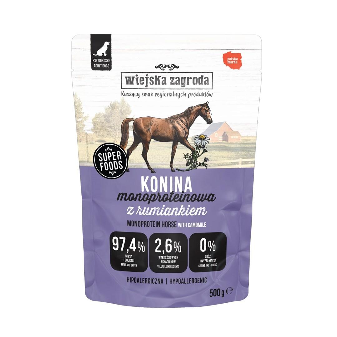 Vådfoder til hund – Wiejska Zagroda Monoprotein hest, 500 g billede
