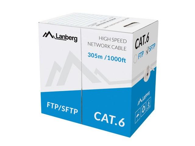 Netværkskabel Cat6 LAN - Lanberg, 305 m, grå, SF/UTP billede