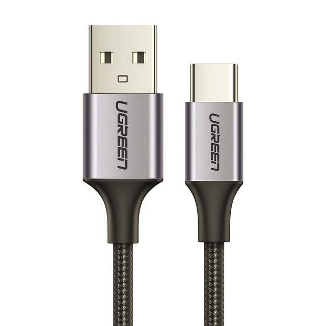 USB-C kabel 2 m – UGREEN USB-A til USB-C, QC 3.0, 3 A, grå billede