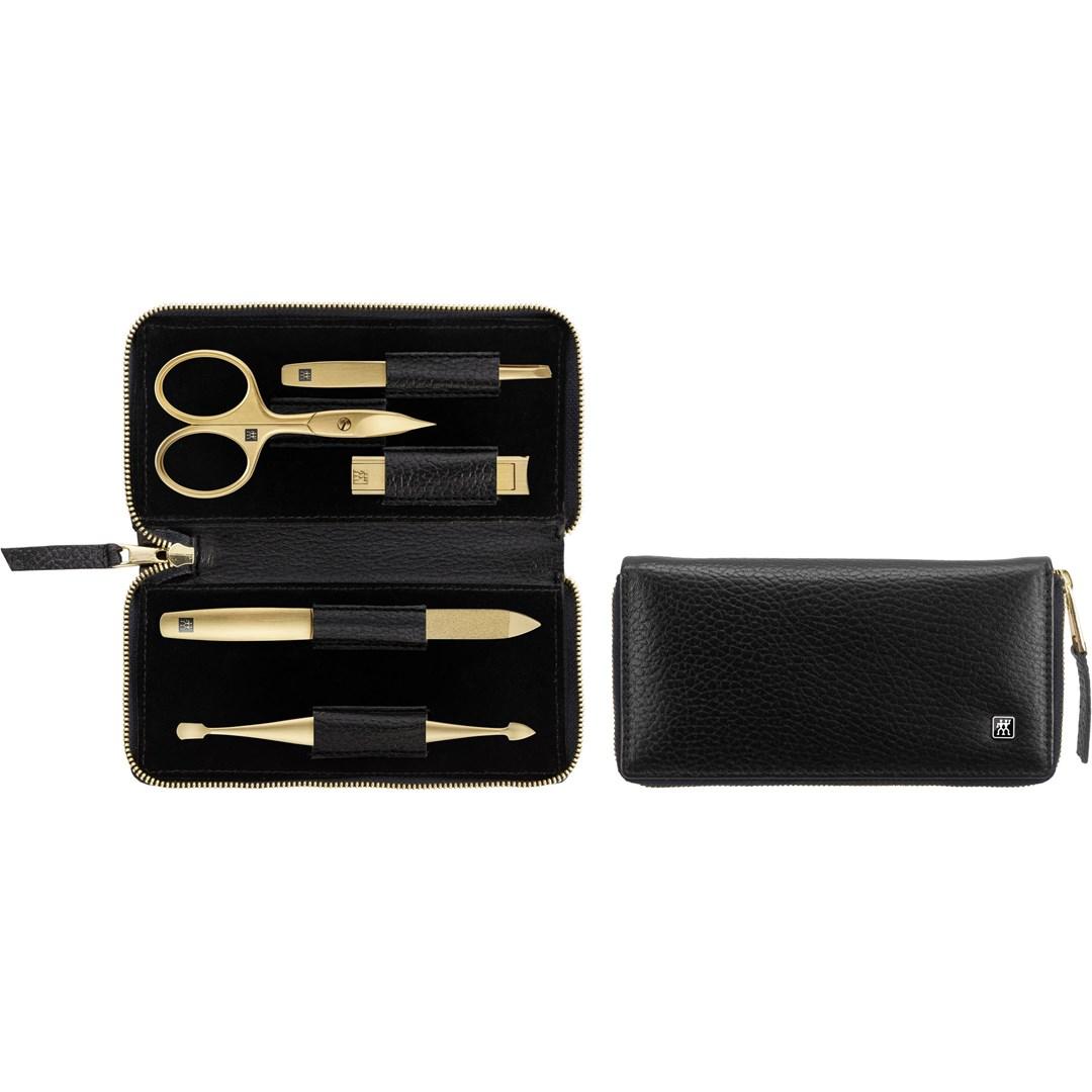 Manicuresæt - ZWILLING Twinox Gold Edition, 5 dele, sort læderetui billede