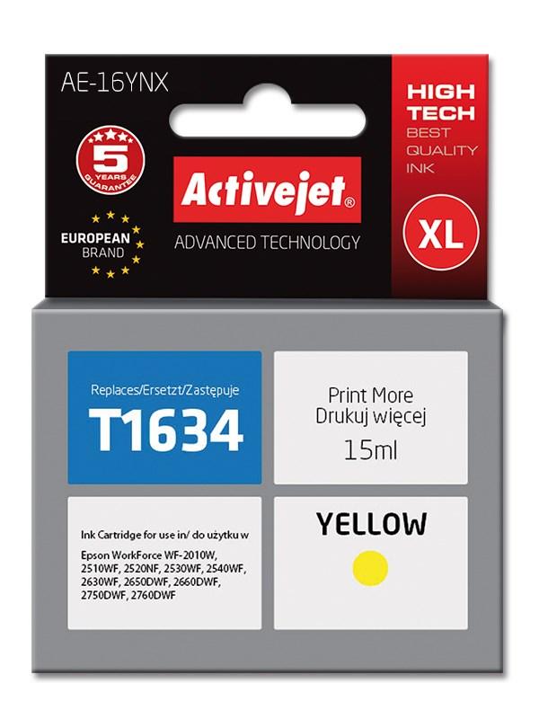 Blækpatron til printer - Activejet 16XL T1634, gul, 15 ml (kompatibel med Epson) billede