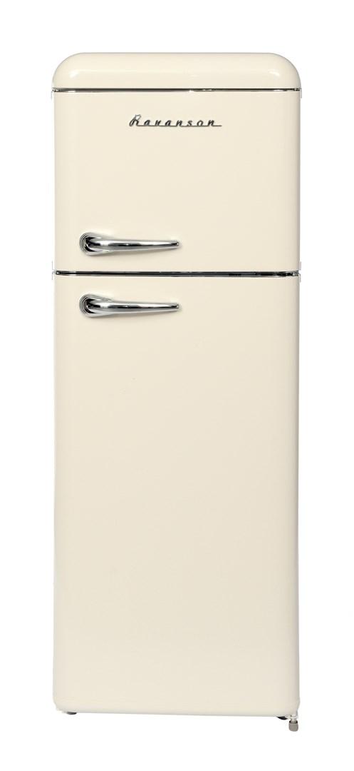 Køle-fryseskab retro Ravanson LKK-210RC, fritstående, creme billede