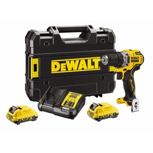 Skruemaskine DeWALT DCD701D2 12V XR – 2x 2,0 Ah, TSTAK (sort/gul)