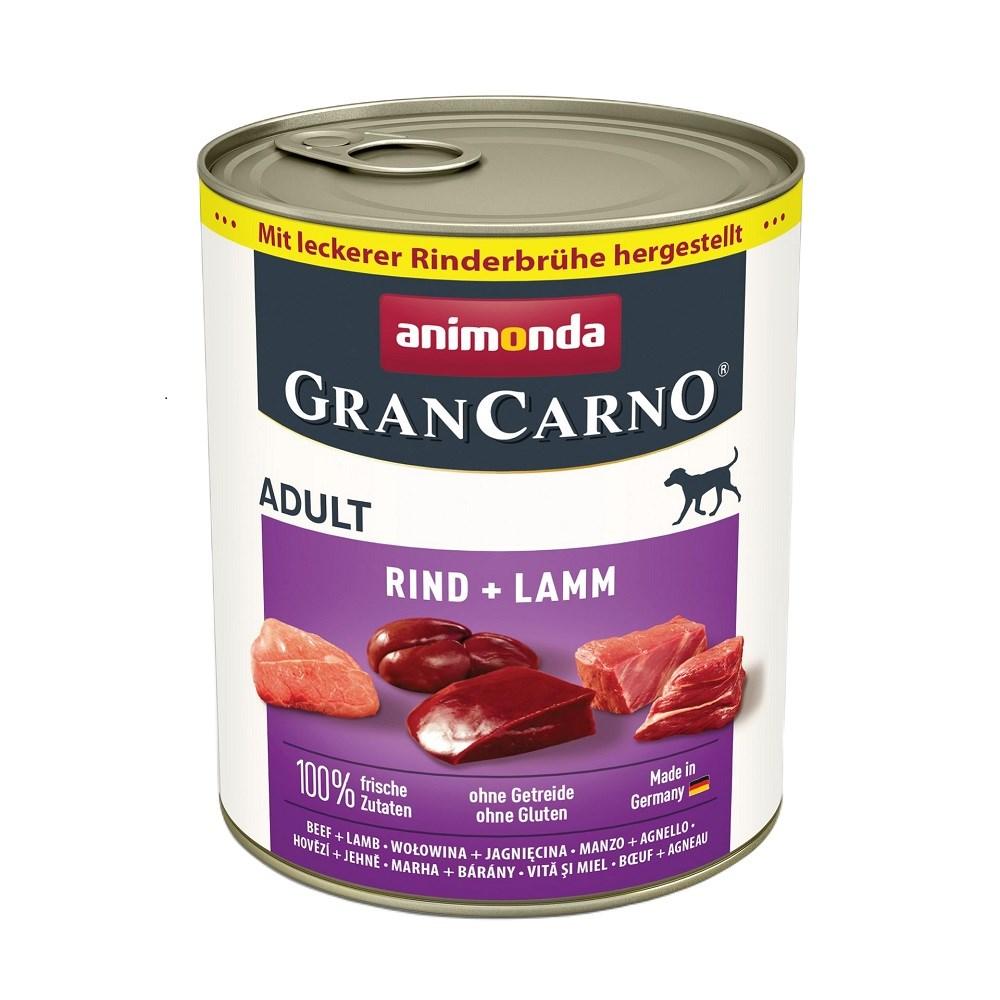 Hundefoder vådfoder animonda GranCarno Adult okse med lam – 800 g billede