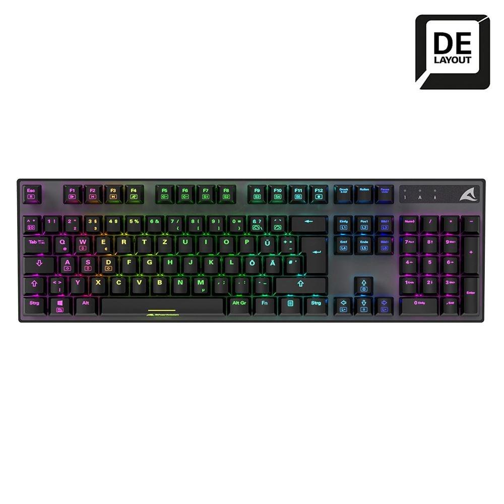Tastatur til gaming Sharkoon SKILLER SGK20, mekanisk, RGB, QWERTZ tysk, sort billede