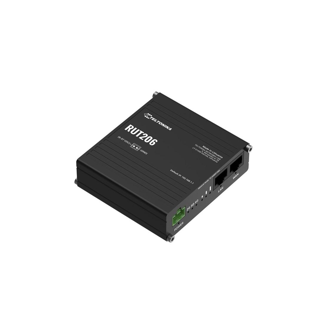 4G industrirouter Teltonika RUT206 - Fast Ethernet, 2,4 GHz, sort