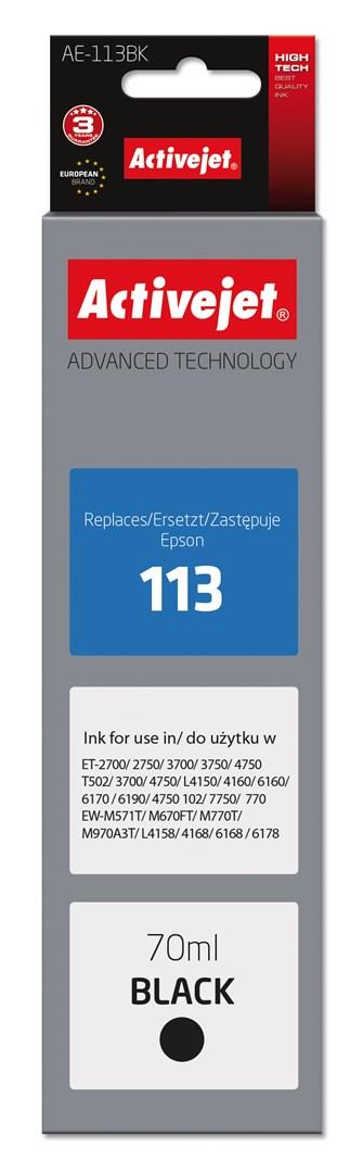 Blækpatron til Epson 113 – Activejet AE-113Bk, sort, 70 ml billede