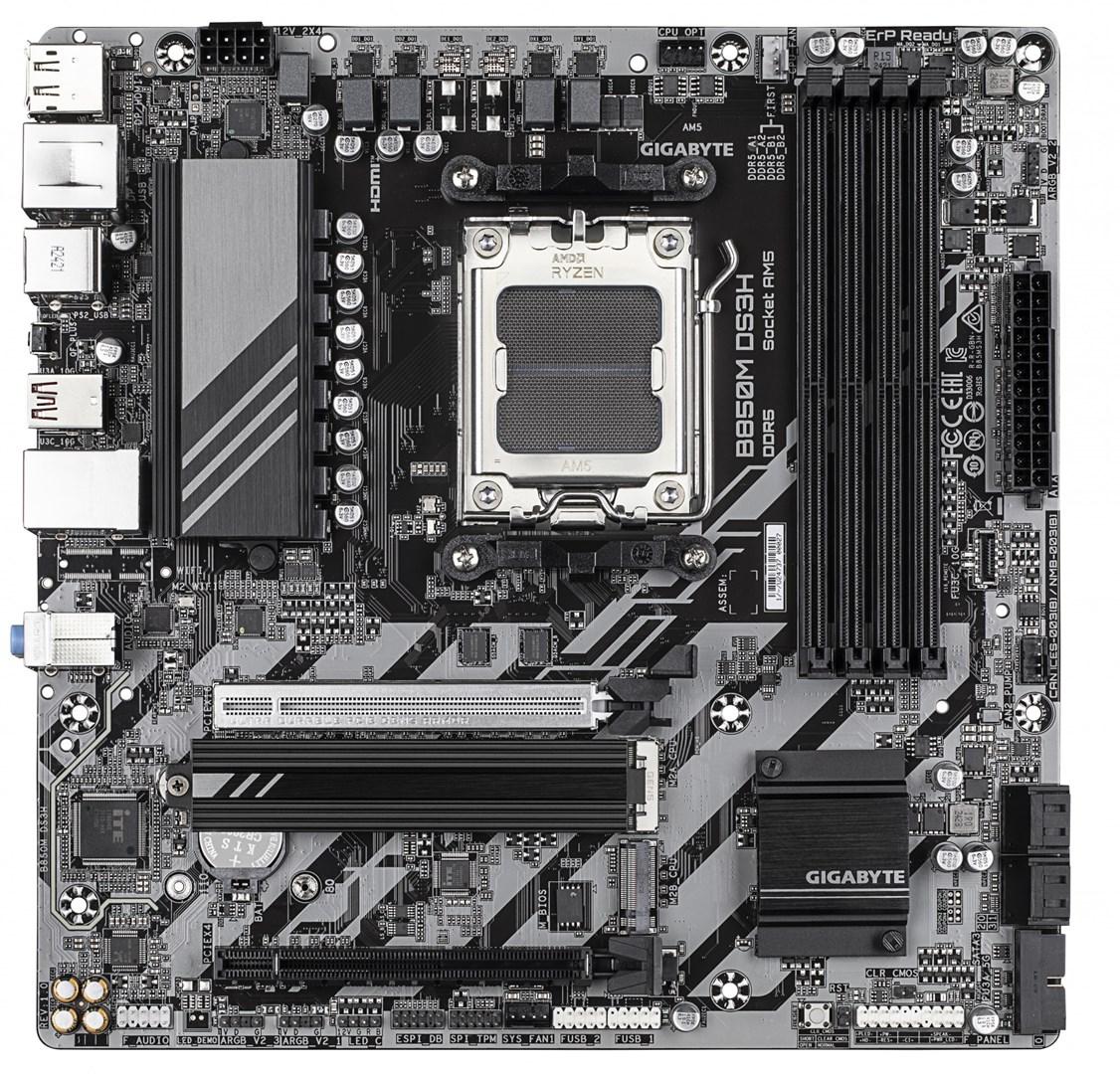 Bundkort Gigabyte B850M DS3H – AM5, DDR5 op til 8.200 MHz, PCIe 5.0 M.2, 2,5G LAN, USB 3.2 Gen 2 billede