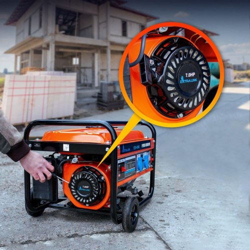 Generator benzin/gas 3.000 W - Extralink EGH-3000 hybrid, 1-faset