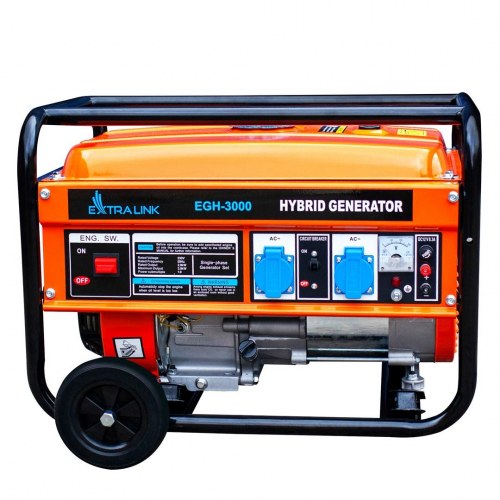 Generator benzin/gas 3.000 W - Extralink EGH-3000 hybrid, 1-faset