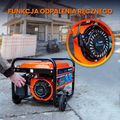 Generator benzin/gas 3.000 W - Extralink EGH-3000 hybrid, 1-faset