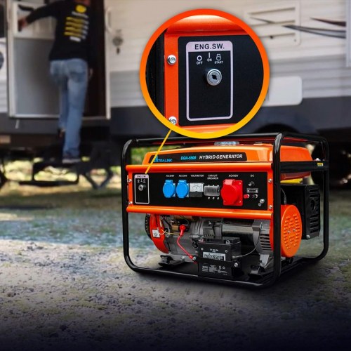 Generator benzin/gas Extralink EGH-5500 – hybrid 5,5 kW 3-faset