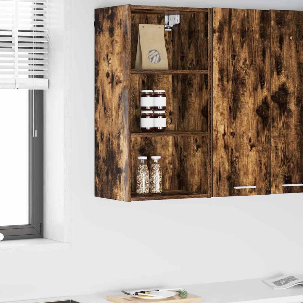 Hængeskab i røget eg 40 × 29,5 × 80 cm - konstrueret træ billede