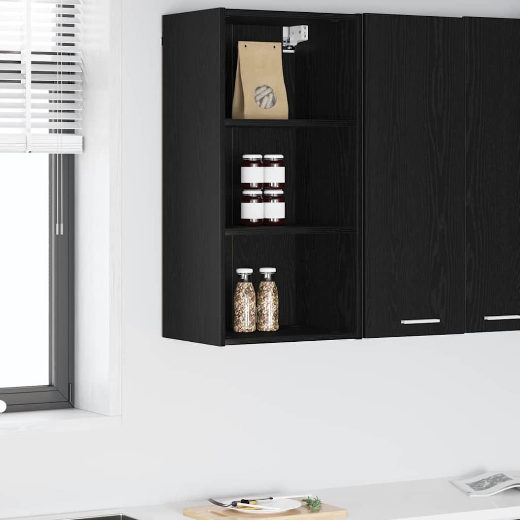 Hængeskab i sort eg - 40 × 29,5 × 80 cm, konstrueret træ billede
