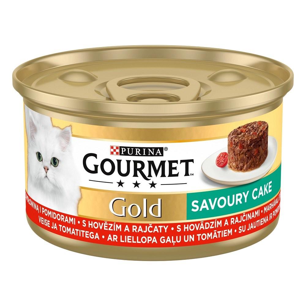 Kattevådfoder Purina Gourmet Gold Savoury Cake oksekød & tomat – 85 g billede