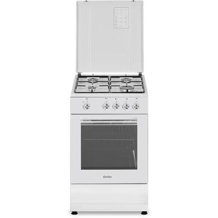 Gas komfur SIMFER 50 cm med gasovn, hvid - 49 l billede