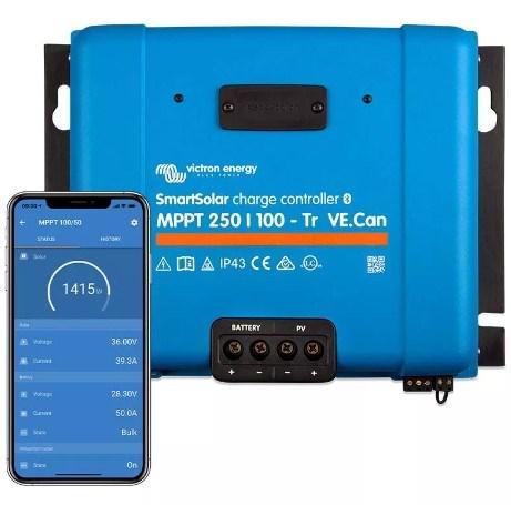 Solcelleregulator Victron Energy SmartSolar MPPT 150/100-MC4 VE.Can (12/24/36/48 V) billede