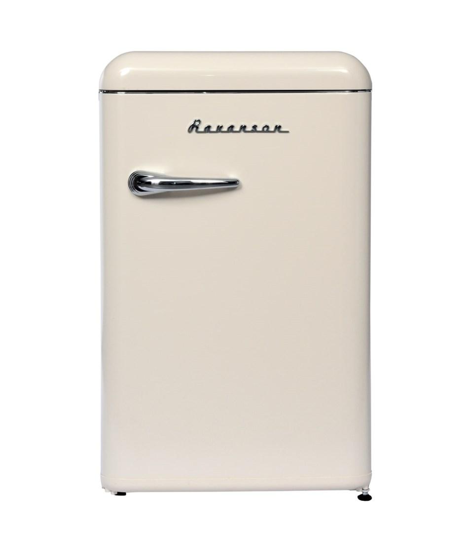 Fritstående køleskab med fryser Ravanson Retro 118 l – creme billede