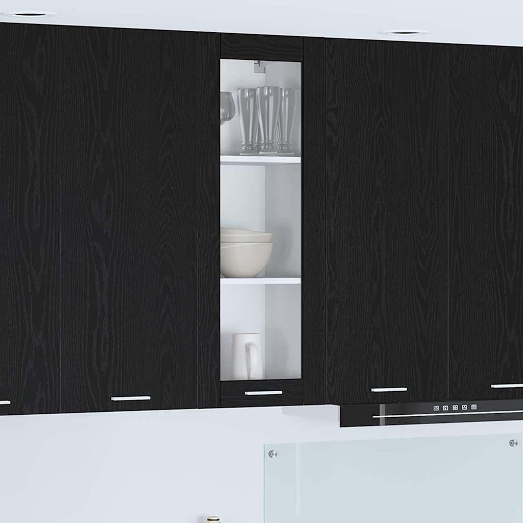 Hængeskab med dør Riga Sort eg 40 x 31 x 100 cm Konstrueret træ billede