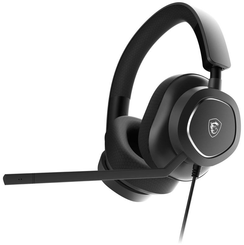 Gaming headset MSI Maestro 300 med mikrofon - kablet USB-C/USB-A, sort