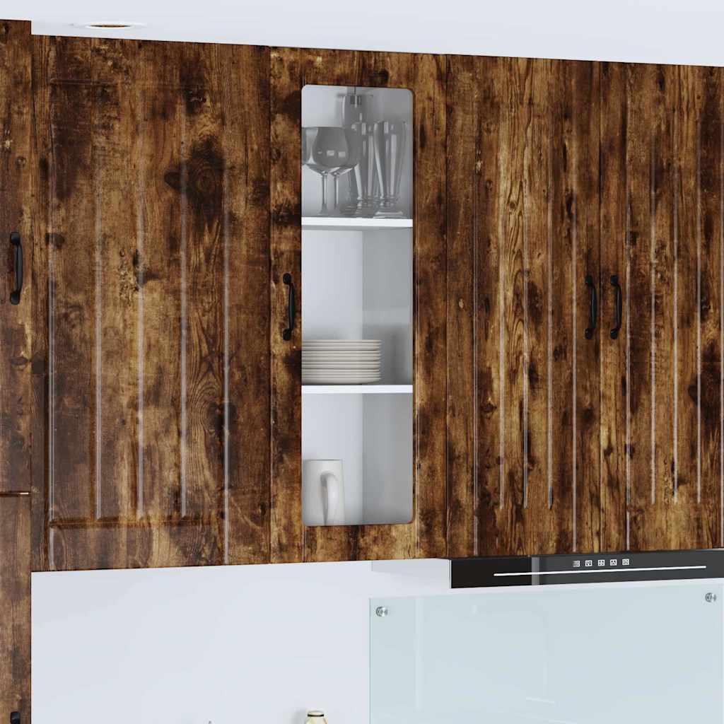 Vægskab til køkken Røget eg 40 x 31 x 100 cm Konstrueret træ billede