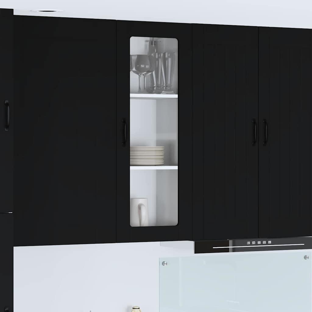 Vægskab til køkken Sort 40 x 31 x 100 cm Konstrueret træ billede